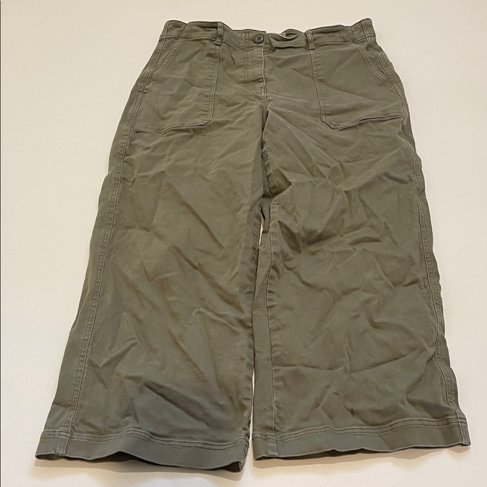 Madewell Casual Olive Green Wide Leg Trousers